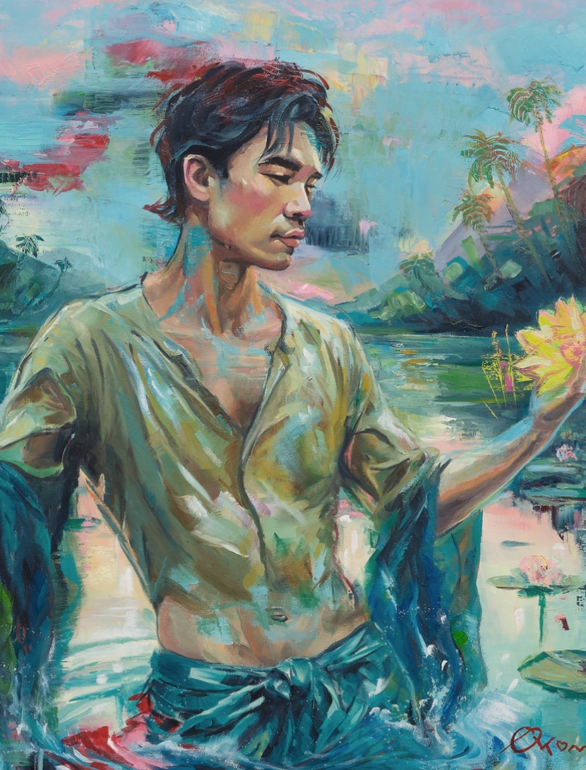 Lotus Warrior – ein Statement gegen Lärm und Härte Hawaiianer im Sarong. Er steht im Wasser wie ein Gedicht, das niemand laut liest. Seine Kraft liegt in Aloha – der Haltung.